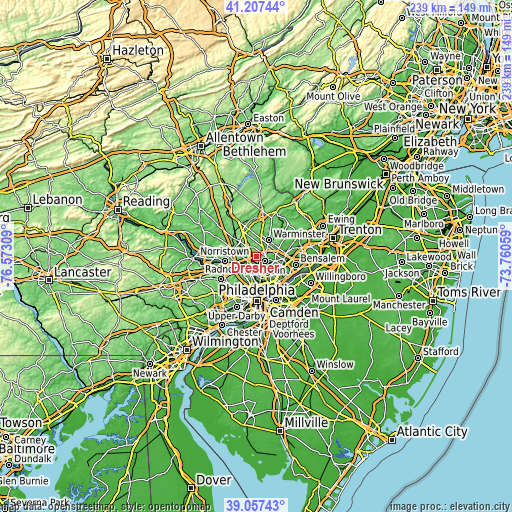 Topographic map of Dresher