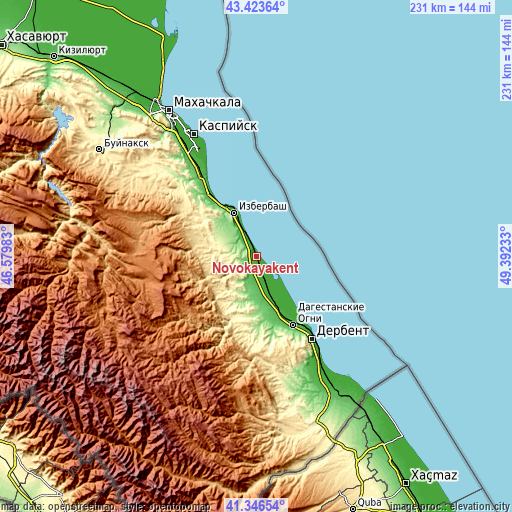 Topographic map of Novokayakent