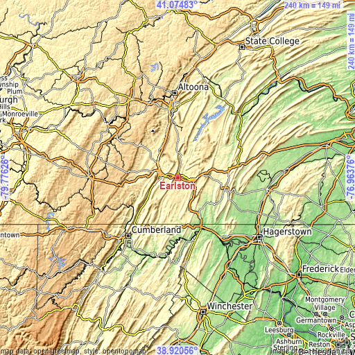 Topographic map of Earlston