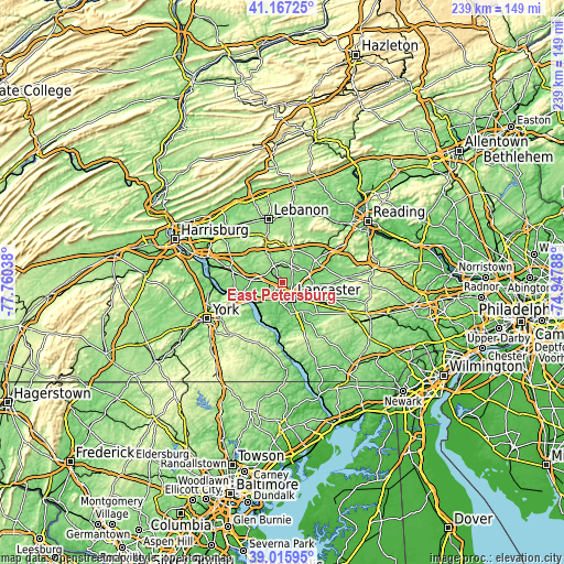 Topographic map of East Petersburg