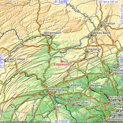 Topographic map of Edgewood