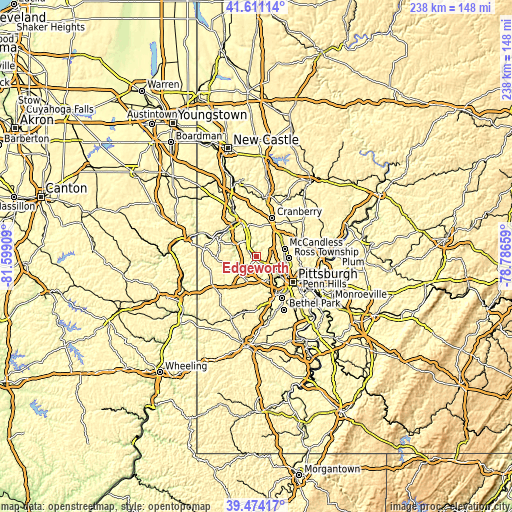 Topographic map of Edgeworth