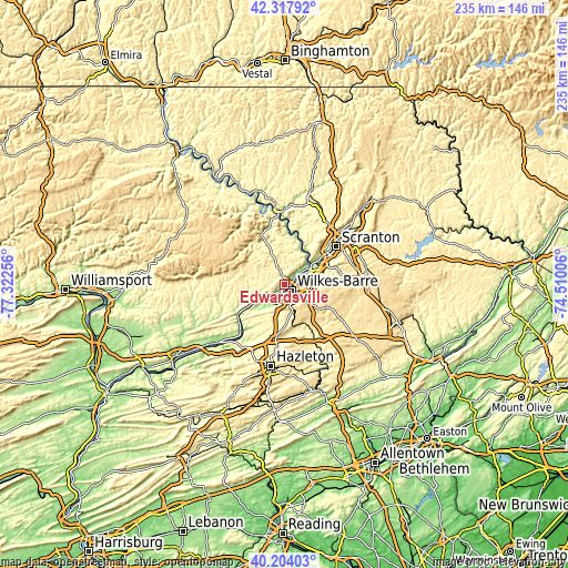 Topographic map of Edwardsville