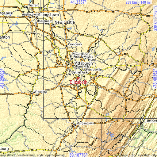 Topographic map of Elizabeth