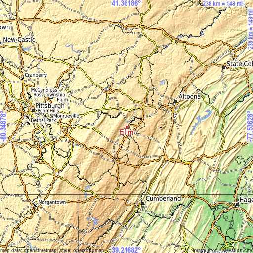 Topographic map of Elim