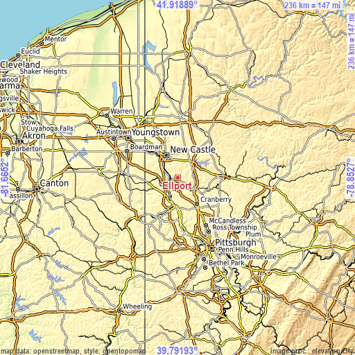 Topographic map of Ellport