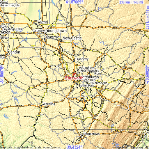 Topographic map of Emsworth