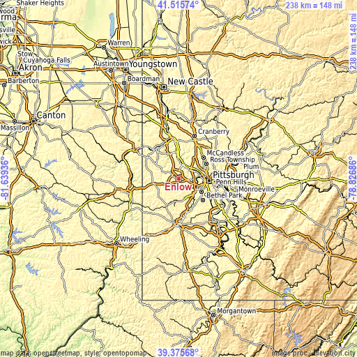 Topographic map of Enlow