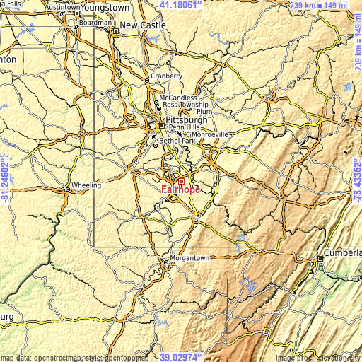 Topographic map of Fairhope