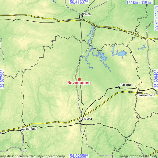 Topographic map of Novodugino