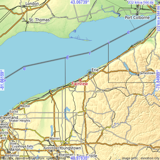 Topographic map of Fairview