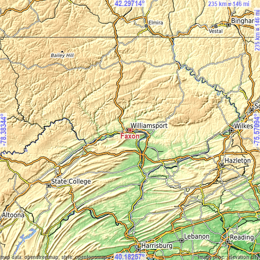 Topographic map of Faxon