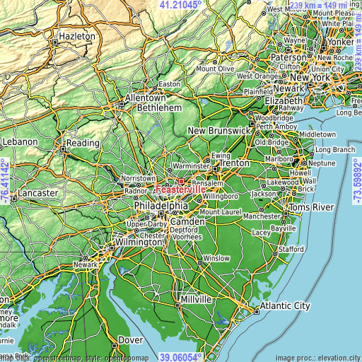 Topographic map of Feasterville