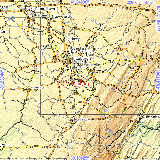 Topographic map of Fellsburg