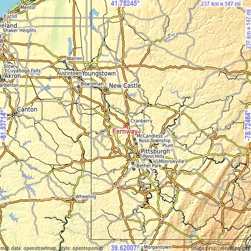 Topographic map of Fernway