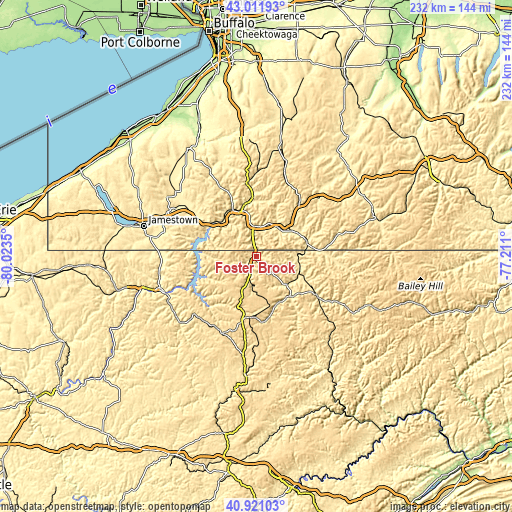 Topographic map of Foster Brook