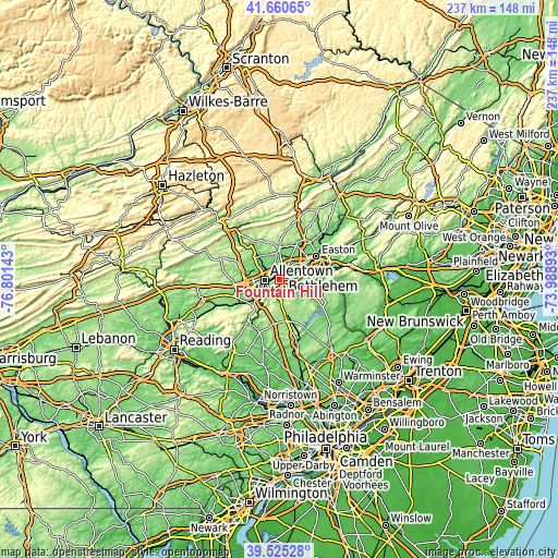 Topographic map of Fountain Hill