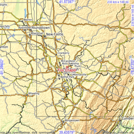 Topographic map of Fox Chapel