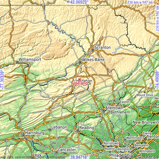 Topographic map of Freeland