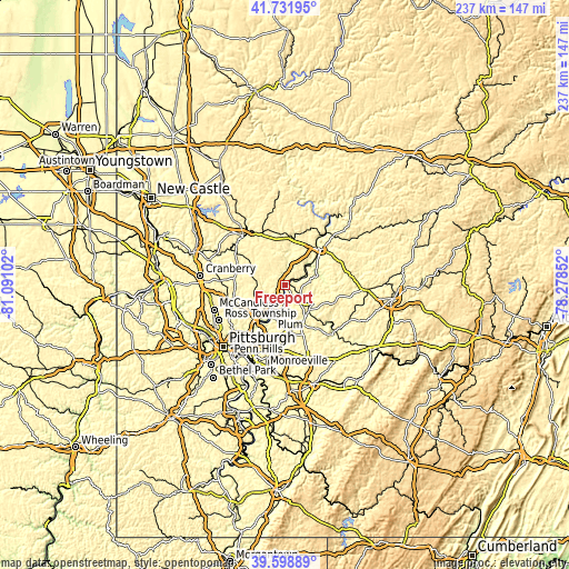 Topographic map of Freeport