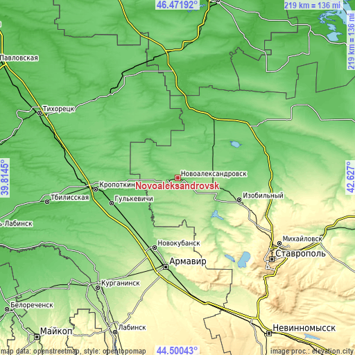 Topographic map of Novoaleksandrovsk