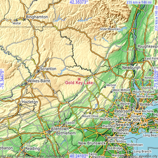 Topographic map of Gold Key Lake