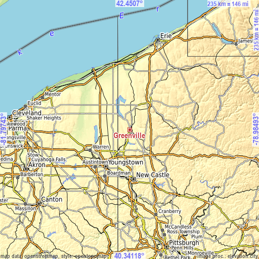 Topographic map of Greenville