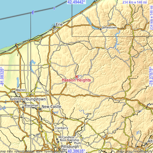 Topographic map of Hasson Heights