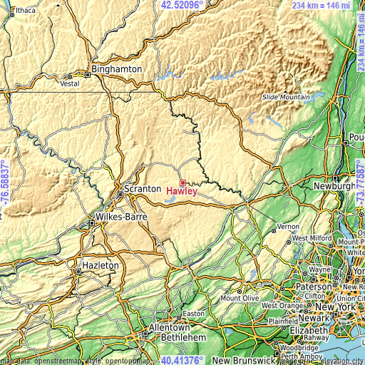 Topographic map of Hawley