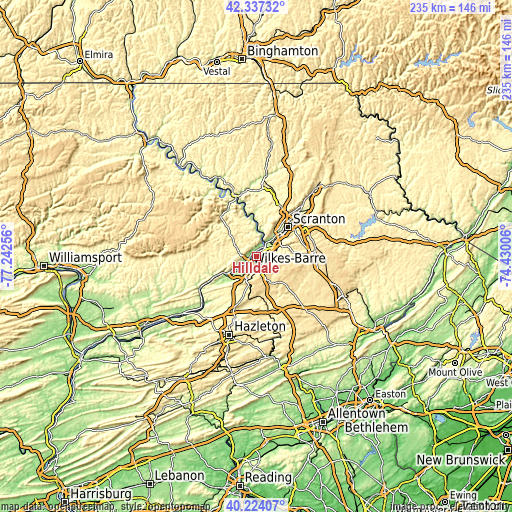 Topographic map of Hilldale