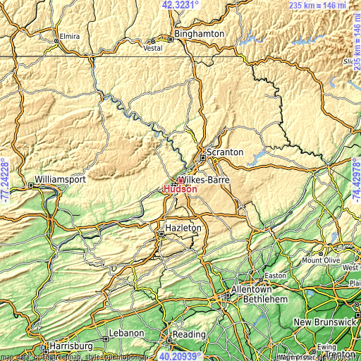 Topographic map of Hudson