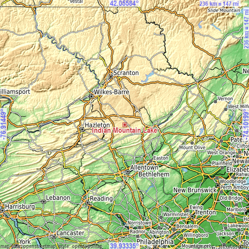 Topographic map of Indian Mountain Lake