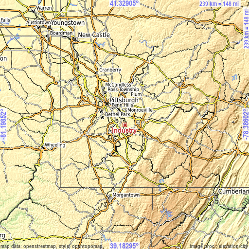 Topographic map of Industry