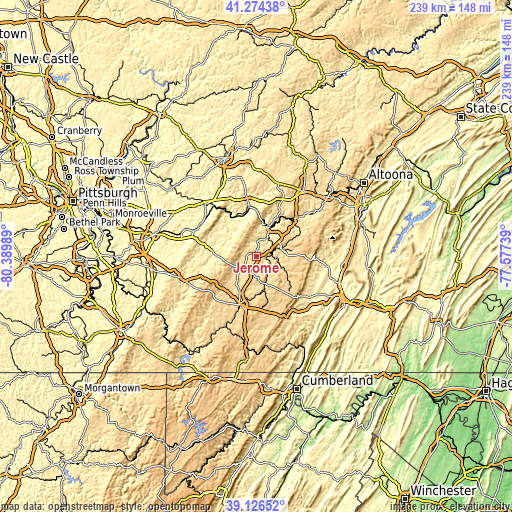 Topographic map of Jerome