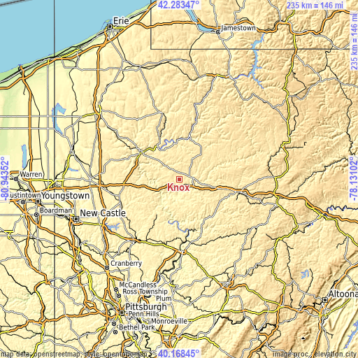 Topographic map of Knox