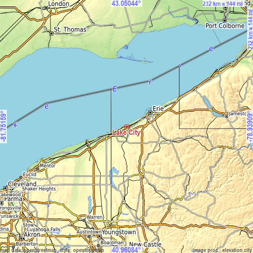 Topographic map of Lake City