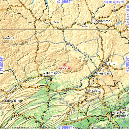 Topographic map of Laporte