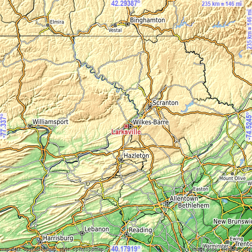 Topographic map of Larksville