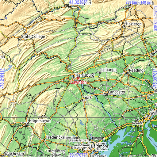 Topographic map of Lawnton