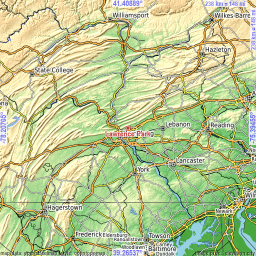 Topographic map of Lawrence Park