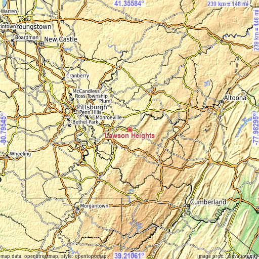 Topographic map of Lawson Heights