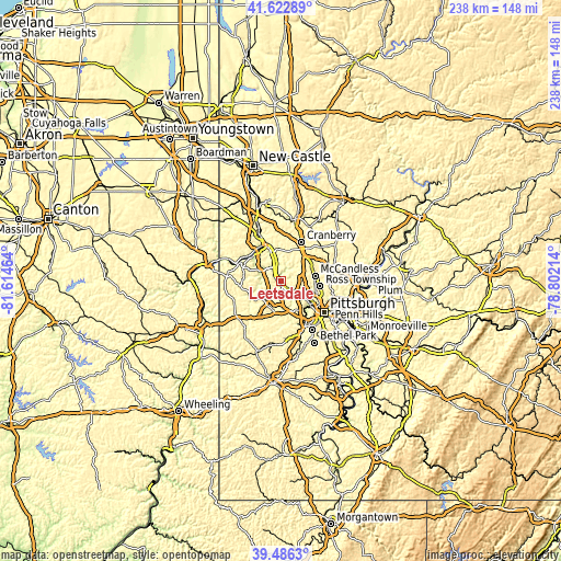 Topographic map of Leetsdale