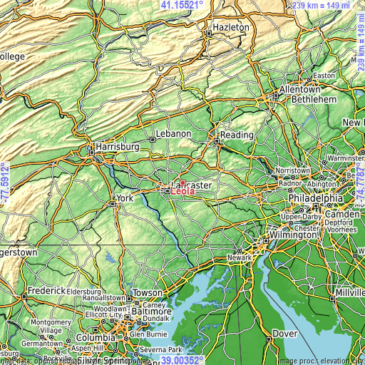 Topographic map of Leola