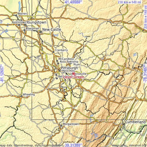 Topographic map of Level Green