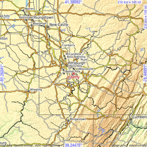 Topographic map of Liberty