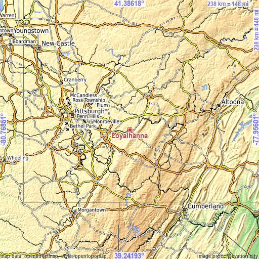 Topographic map of Loyalhanna