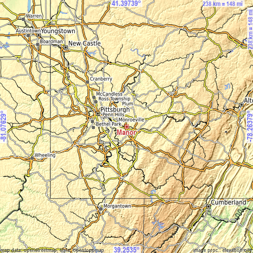 Topographic map of Manor