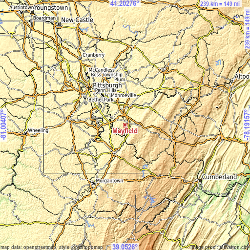 Topographic map of Mayfield