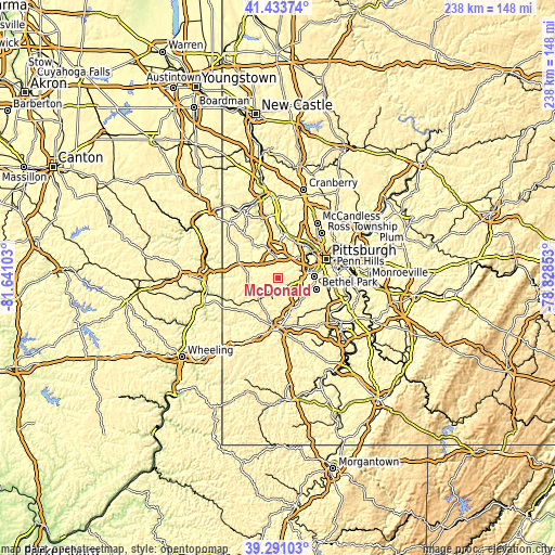 Topographic map of McDonald