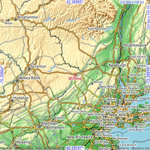 Topographic map of Milford